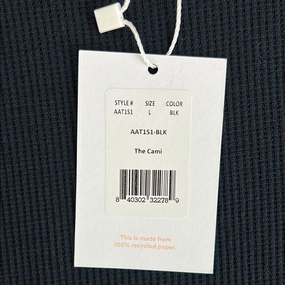 NWT Andie Swim The Cami Ribbed Black Size L - Picture 2 of 7